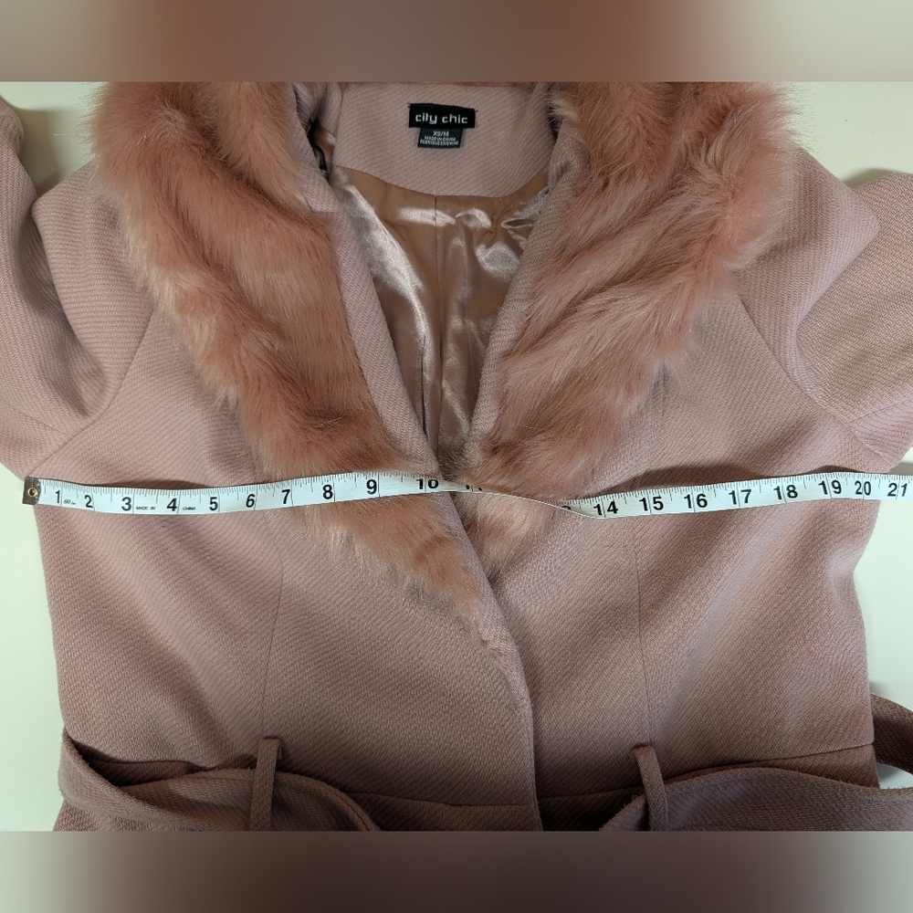 City Chic Make Me Blush Penny Lane Coat - Picture 12 of 13